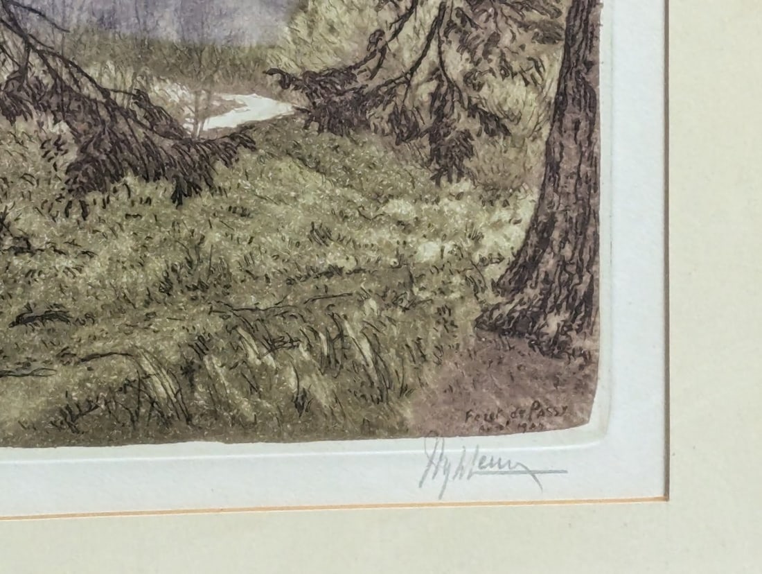 Henri Jourdain ForÃªt de Passy Framed Colored Etching Limited Edition Art - 8