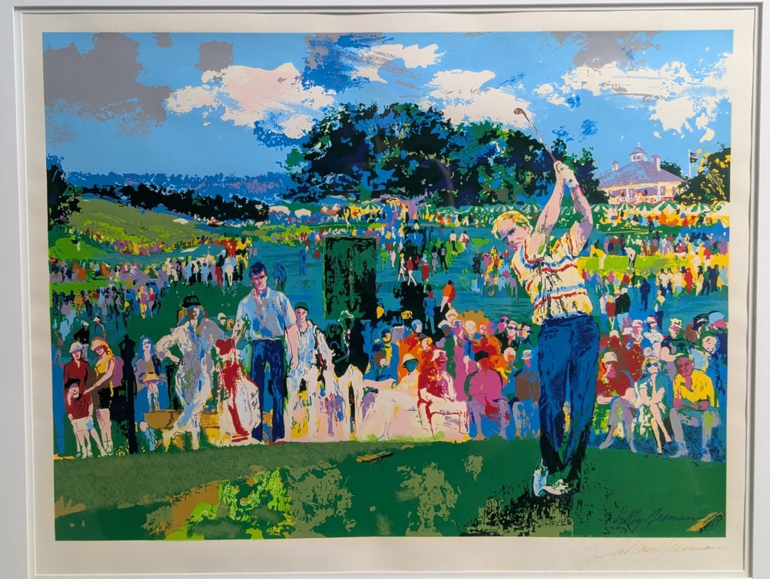 LeRoy Neiman Augusta Golf Jack Nicklaus Signed Serigraph Framed Sports Art - 2