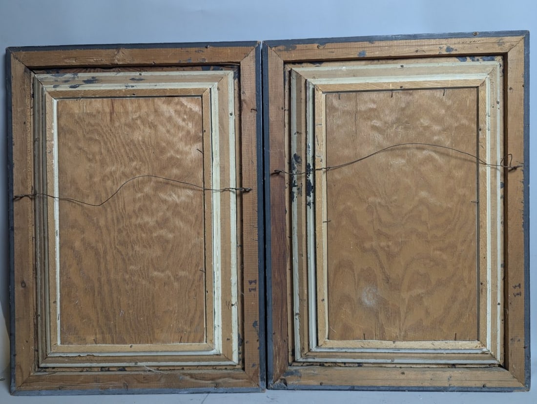 Matching Pair of Victorian Crayon Portraits in Ornate Frames - 7