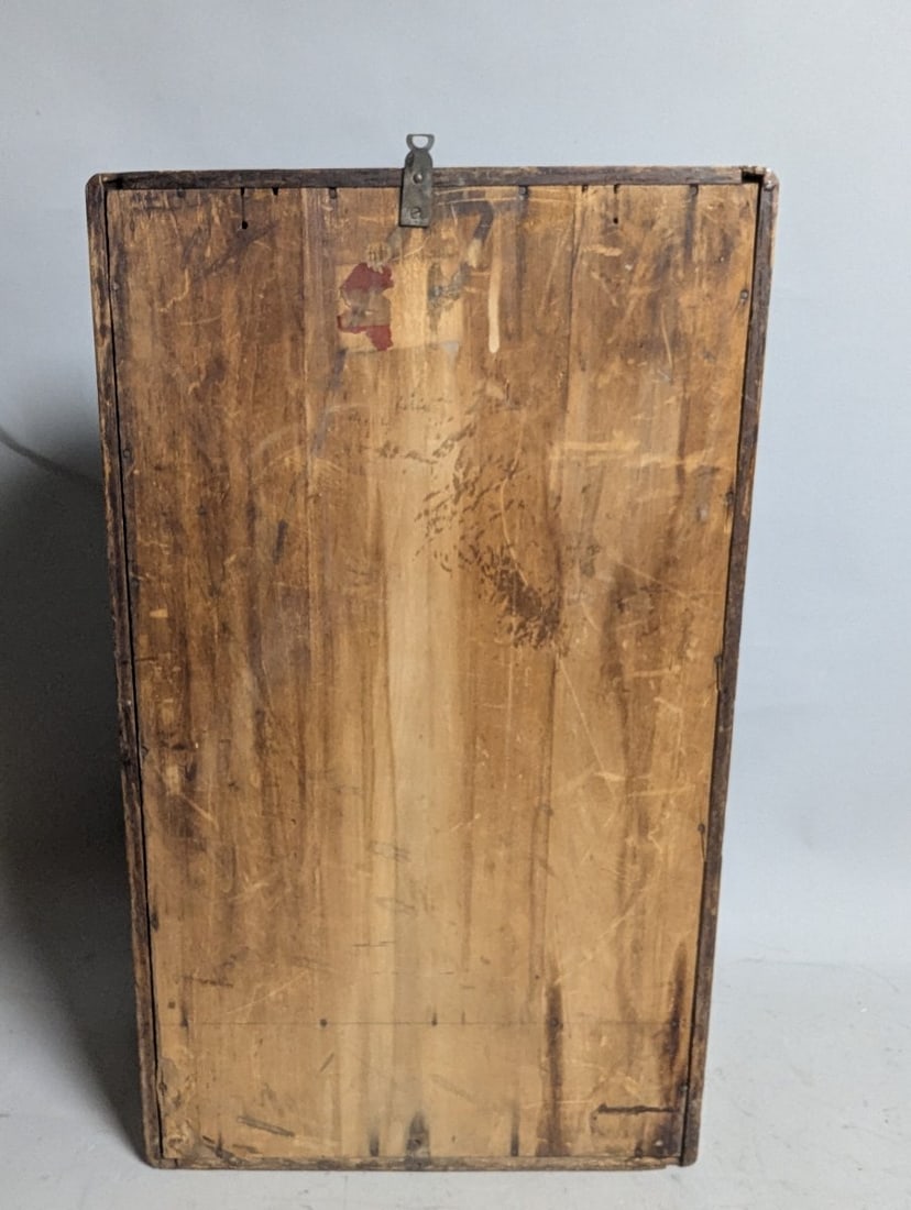 Antique Oak Medicine Cabinet with Oval Beveled Mirror Furniture Home Decor - 8