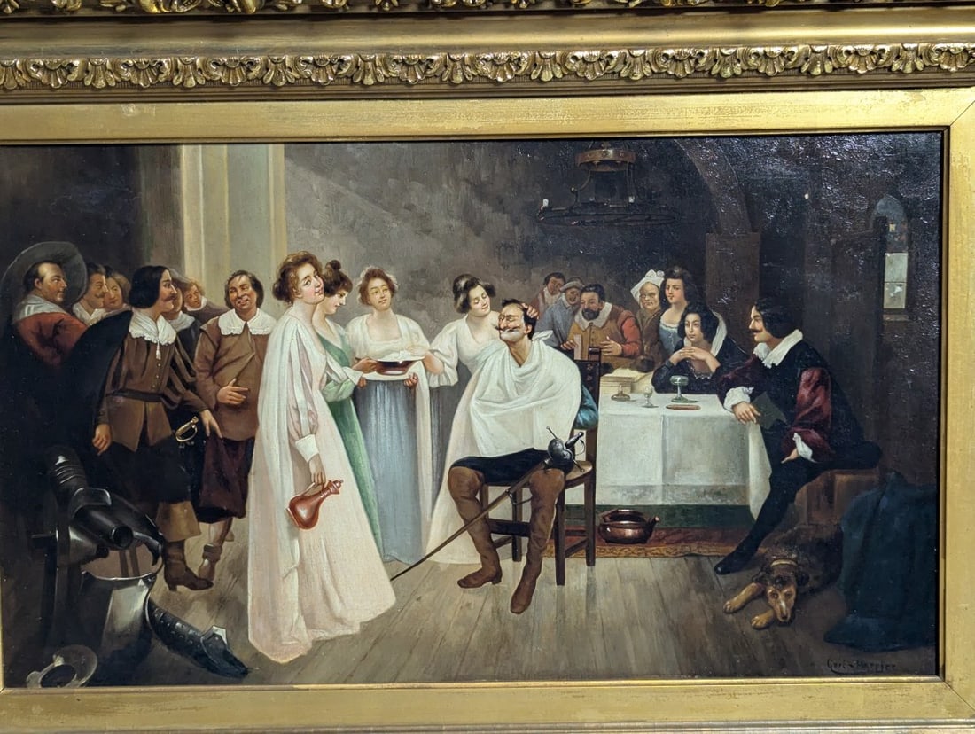 Carl Herpfer German 1836-1897 Oil on Canvas Historical Genre Scene Artwork - 2