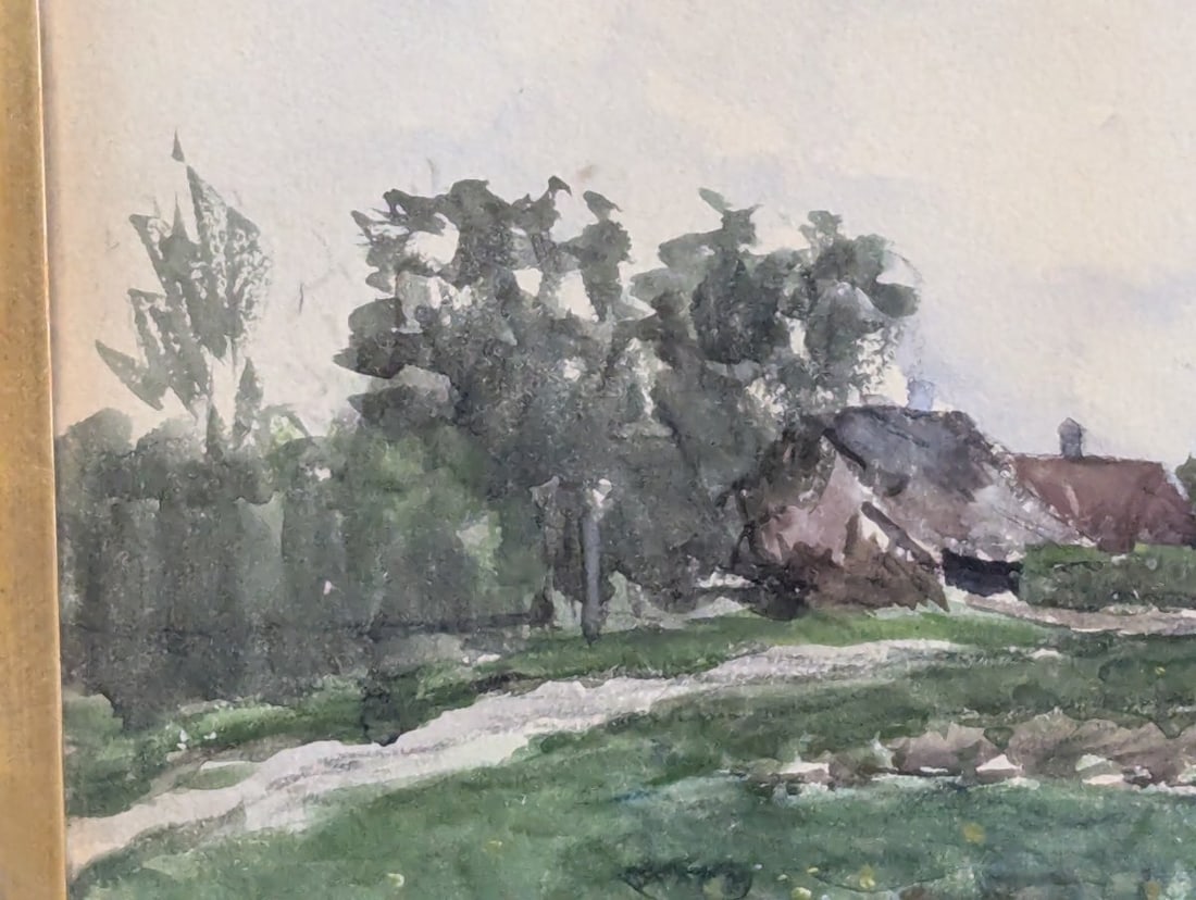 Fredericus Jacobus van Rossum du Chattel Watercolor Dutch Landscape with Windmill - 5