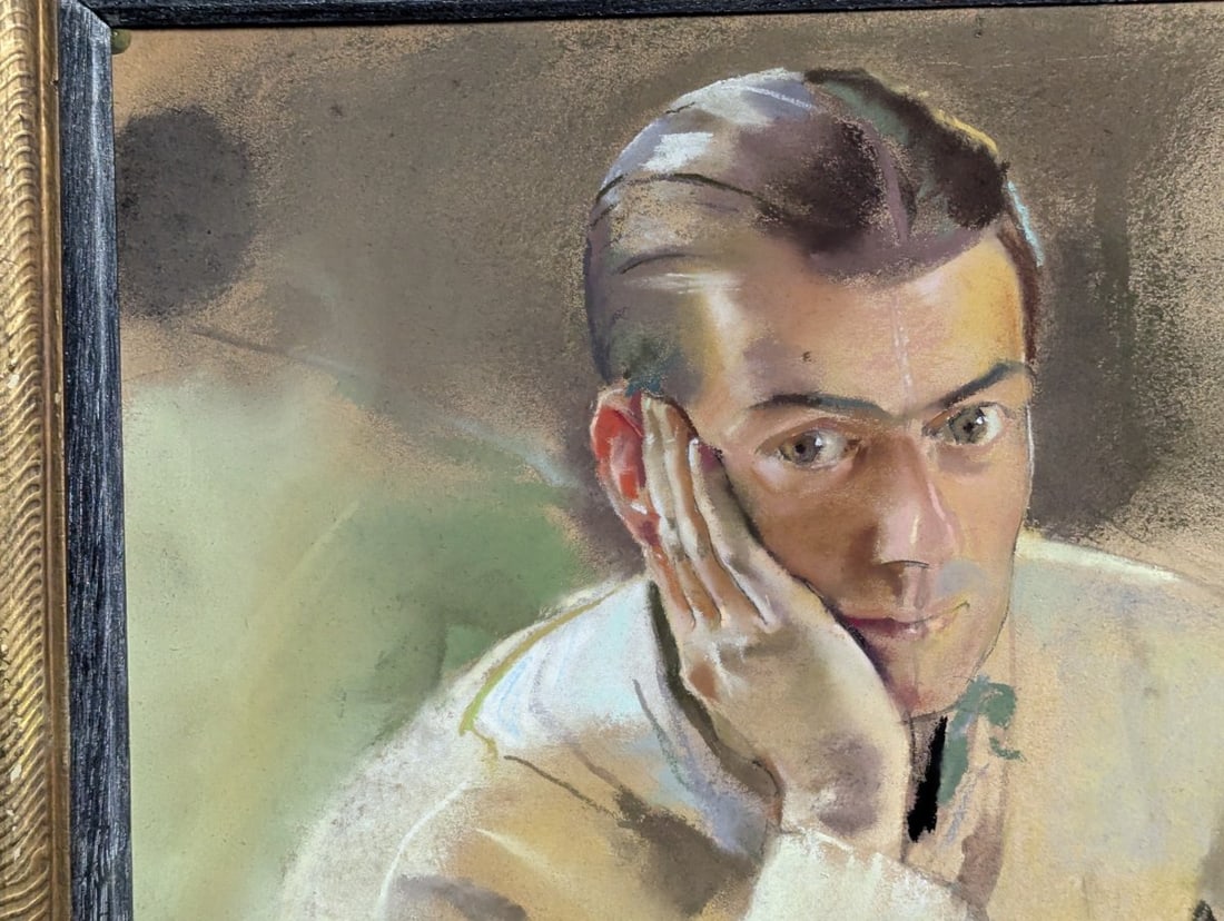 Original Pastel Portrait by E Granger Taylor 1927 British Artwork Framed - 3