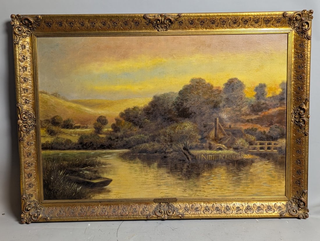Framed Oil Painting The Old Mill by John S Proctor Stunning Landscape Art: **Important** Please read below description on how to avoid high shipping costs. Discover this exquisite Framed Oil Painting titled 'The Old Mill' by renowned British artist John S. Proctor.