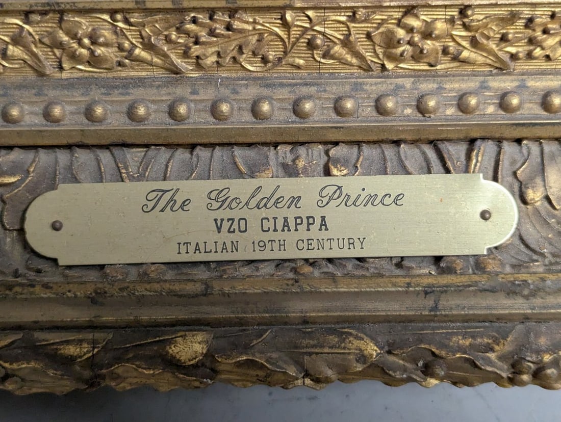Vincenzo Ciappa 19th Century Oil Painting The Golden Prince Charming Portrait - 20