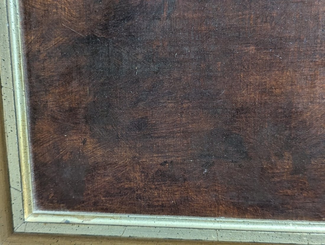 Unsigned 19th Century Style Portrait Oil Painting with Picture Light - 12