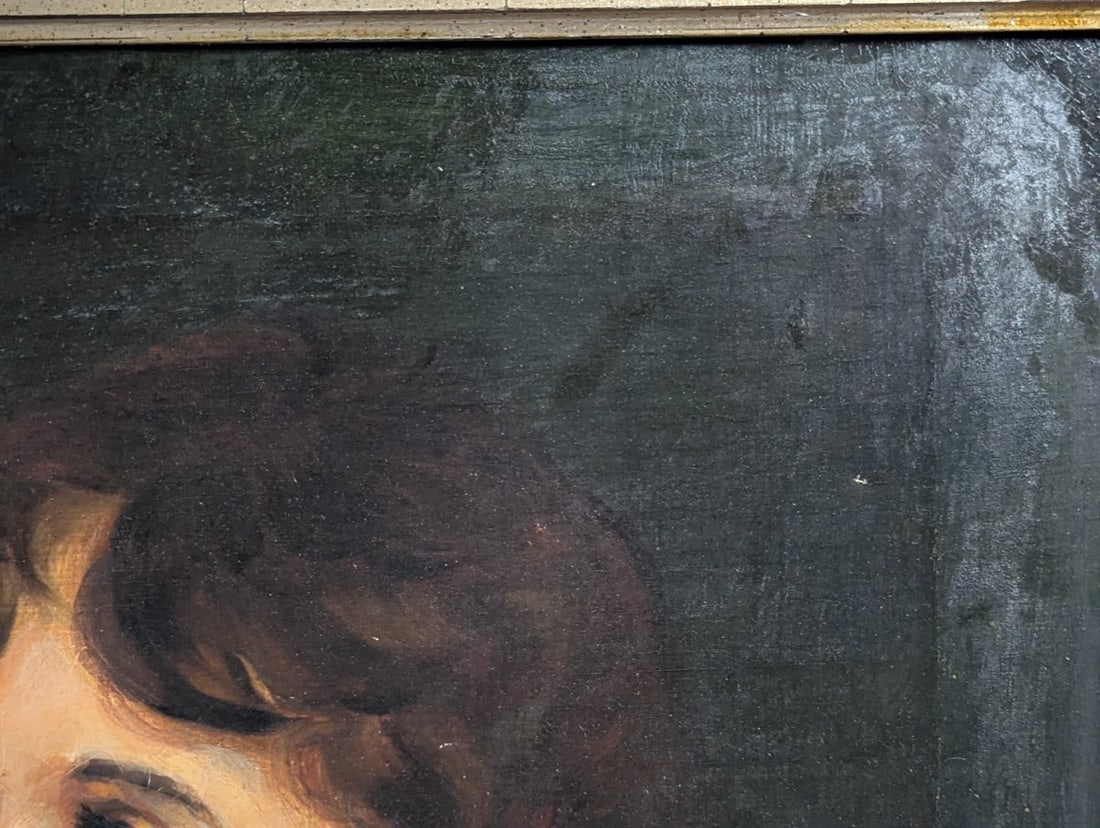 Unsigned 19th Century Style Portrait Oil Painting with Picture Light - 5