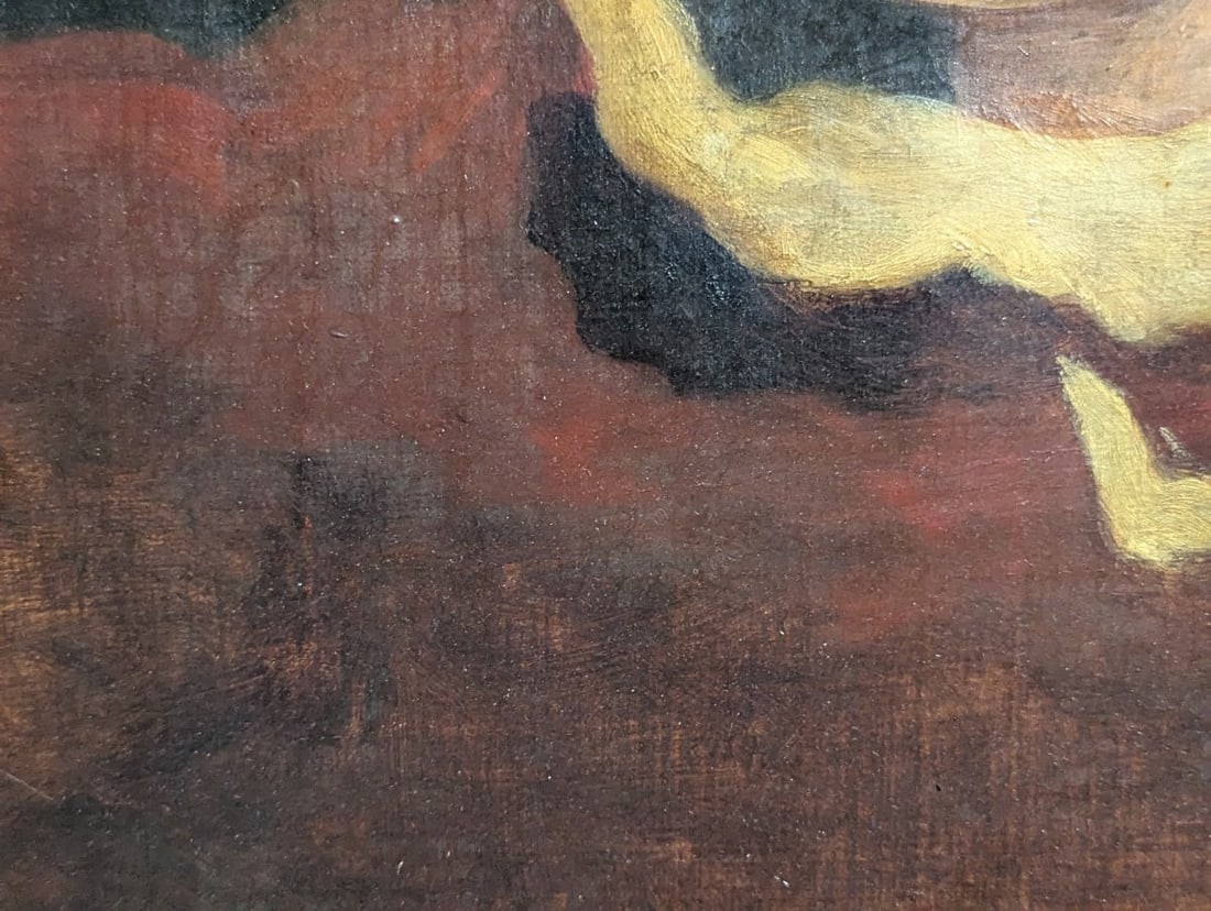 Unsigned 19th Century Style Portrait Oil Painting with Picture Light - 9