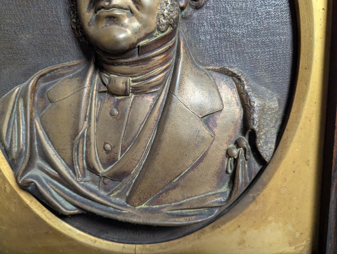 19th Century Framed Bronze Electrotype Relief Portrait of a Gentleman High Relief Art - 6
