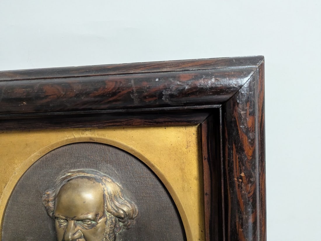19th Century Framed Bronze Electrotype Relief Portrait of a Gentleman High Relief Art - 7