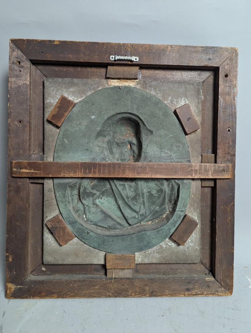 19th Century Framed Bronze Electrotype Relief Portrait of a Gentleman High Relief Art - 8