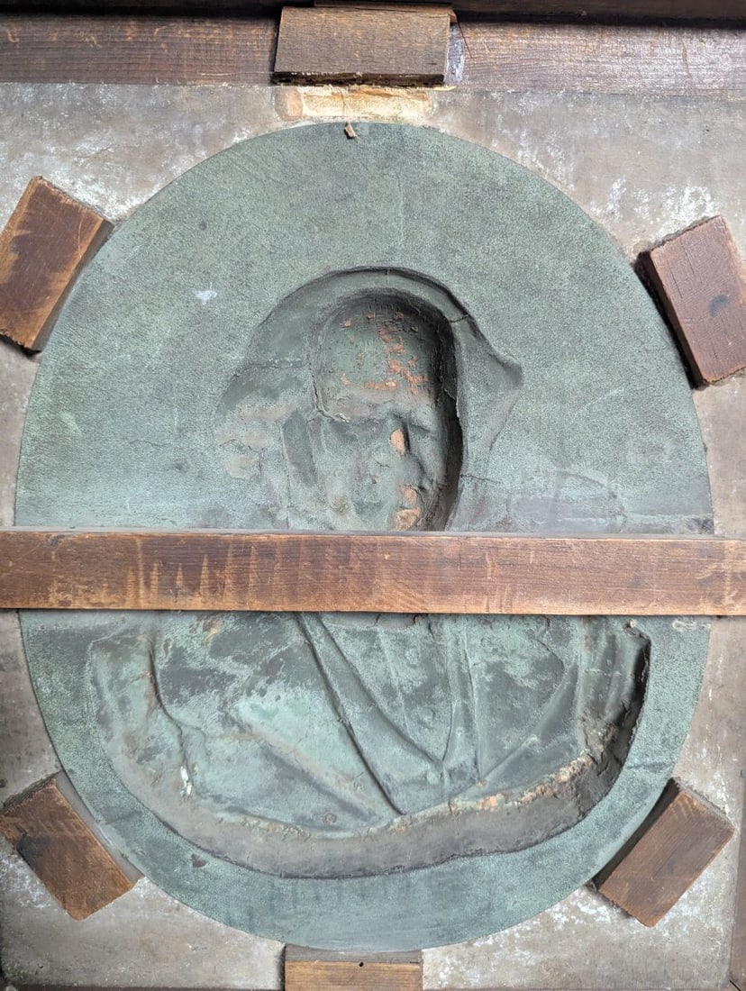 19th Century Framed Bronze Electrotype Relief Portrait of a Gentleman High Relief Art - 9