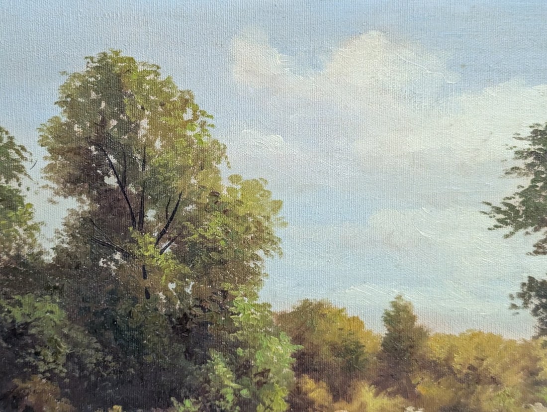 Lester Niple Ohio Landscape Oil Painting Framed River Scene Art Vintage Decor - 4