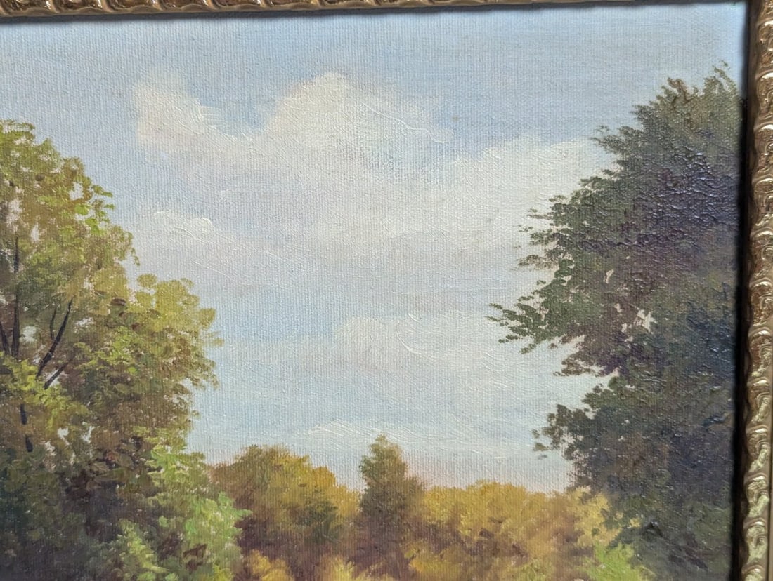 Lester Niple Ohio Landscape Oil Painting Framed River Scene Art Vintage Decor - 5