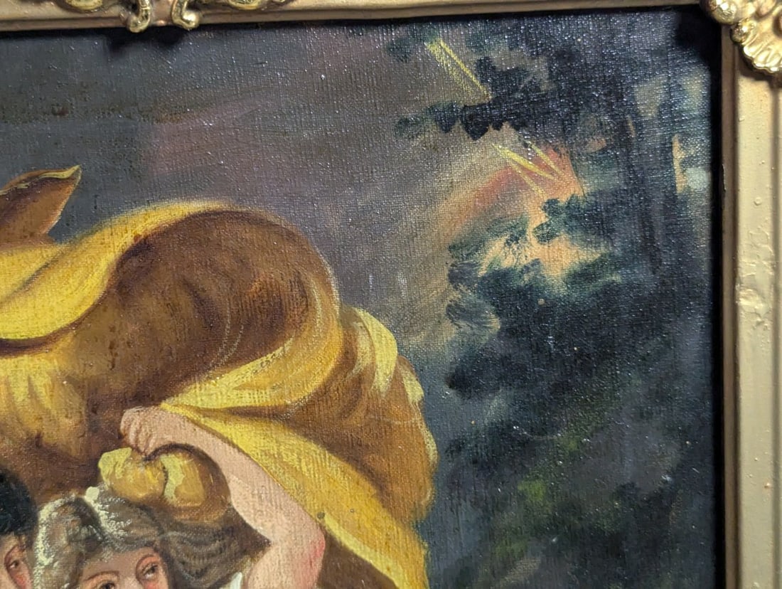 Framed Oil Painting After Pierre-Auguste Cot The Storm Ornate Gilded Frame - 4