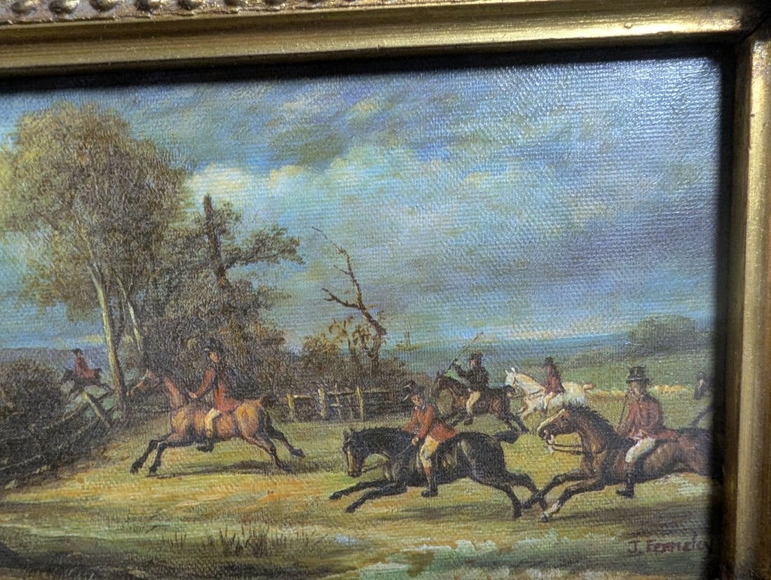 Framed Fox Hunting Scene Print by John Ferneley Equestrian Wall Art Decor - 5