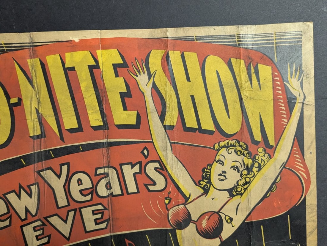 Original 1938 Mid-Nite Show New Year's Eve Movie Poster Globe Poster Corp Art Deco - 3