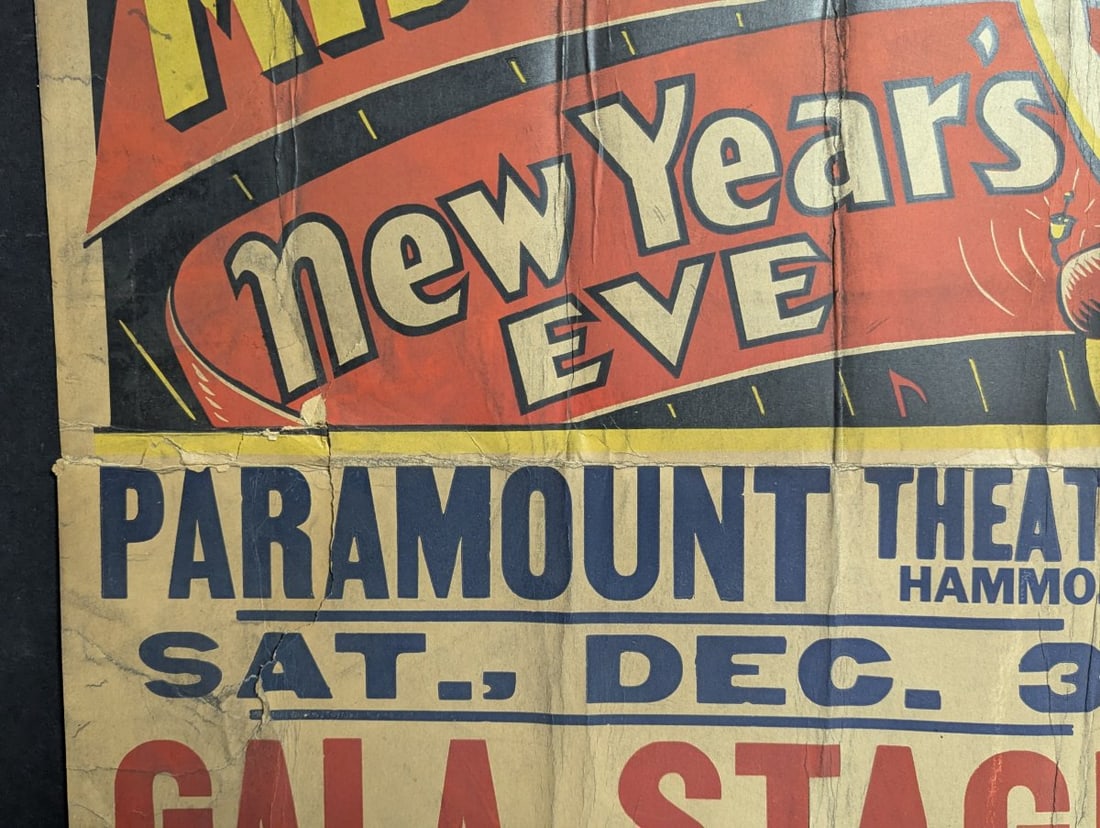 Original 1938 Mid-Nite Show New Year's Eve Movie Poster Globe Poster Corp Art Deco - 4
