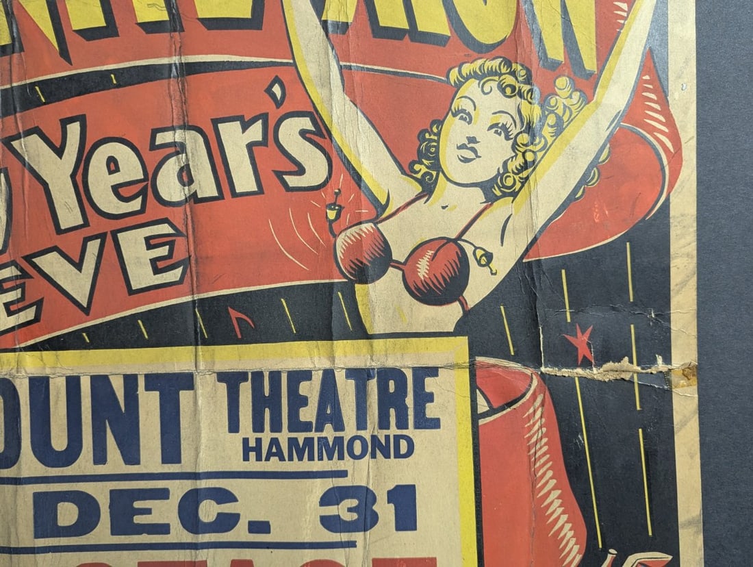 Original 1938 Mid-Nite Show New Year's Eve Movie Poster Globe Poster Corp Art Deco - 5