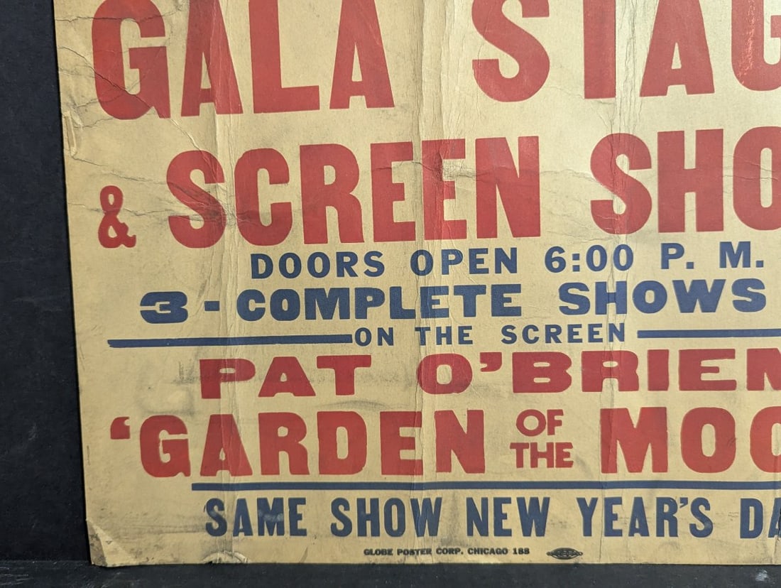 Original 1938 Mid-Nite Show New Year's Eve Movie Poster Globe Poster Corp Art Deco - 8