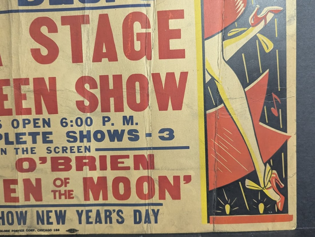 Original 1938 Mid-Nite Show New Year's Eve Movie Poster Globe Poster Corp Art Deco - 9