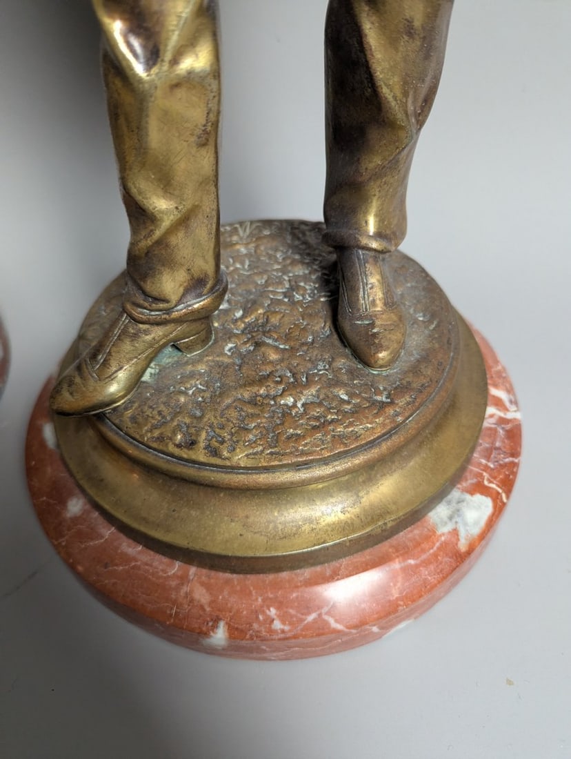 Stunning Pair of Figural Bronze Statues by Charles Masse on Marble Base - 4
