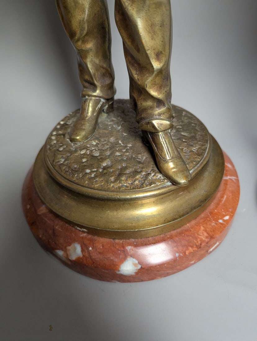 Stunning Pair of Figural Bronze Statues by Charles Masse on Marble Base - 7