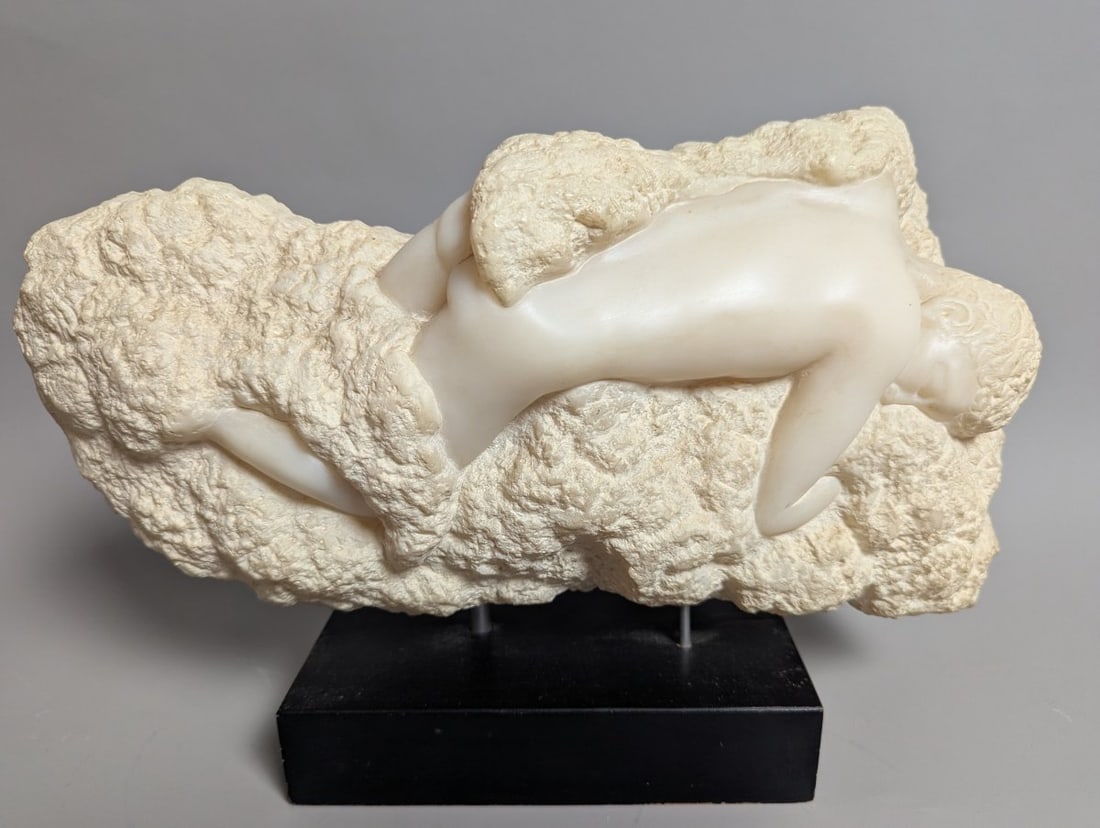 Peggy Mach Cloud Fantasy Faux Marble Sculpture Fantasy Art Collectible Home Decor: **Important** Please read below description on how to avoid high shipping costs. Presenting an exquisite 11 high x 16 x 5 Peggy Mach 'Cloud Fantasy' faux marble sculpture that captures the