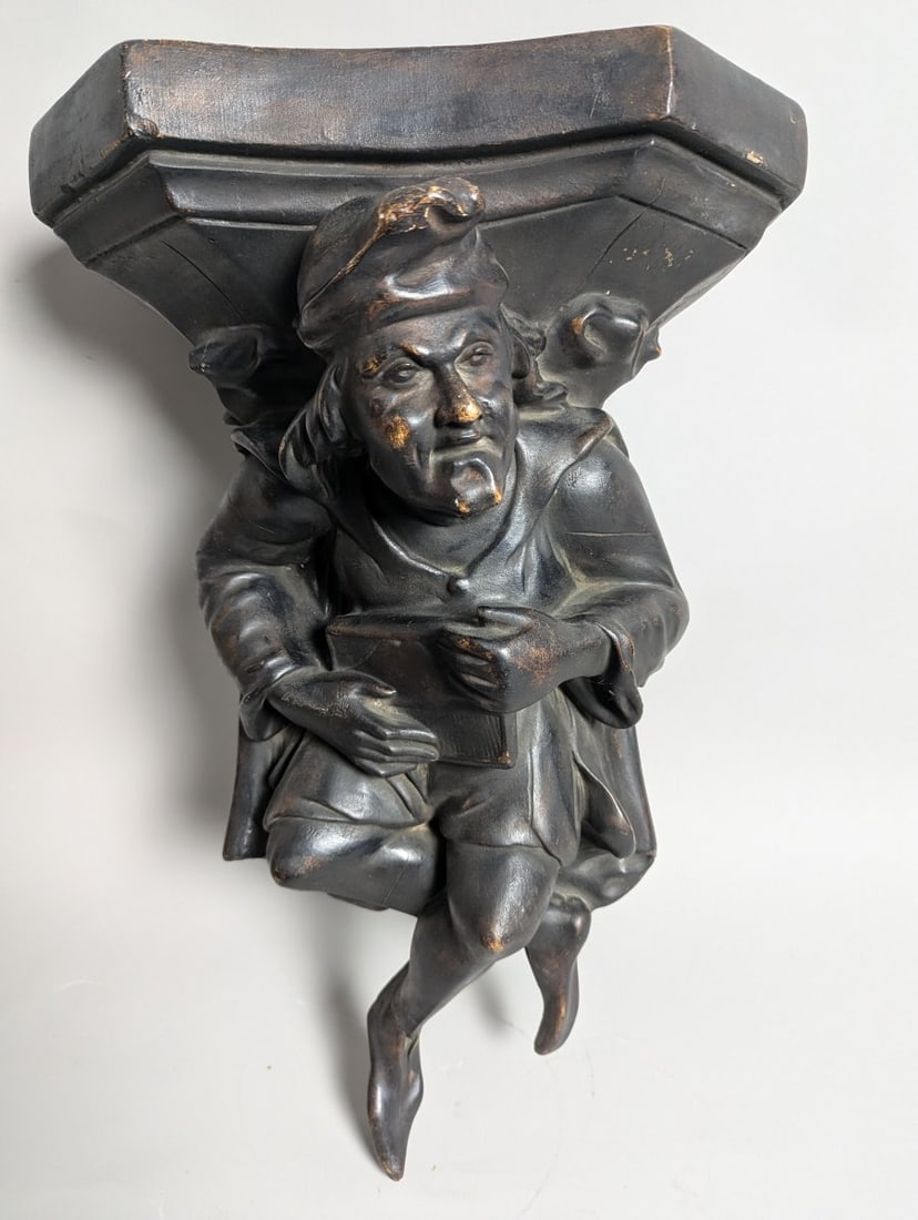Gothic Revival Grotesque Figural Wall Bracket Corbel Vintage Home Decor: **Important** Please read below description on how to avoid high shipping costs. This stunning Gothic Revival Style Grotesque Figural Wall Bracket/Corbel measures 24 high x 14 across x 10 deep. Perfec