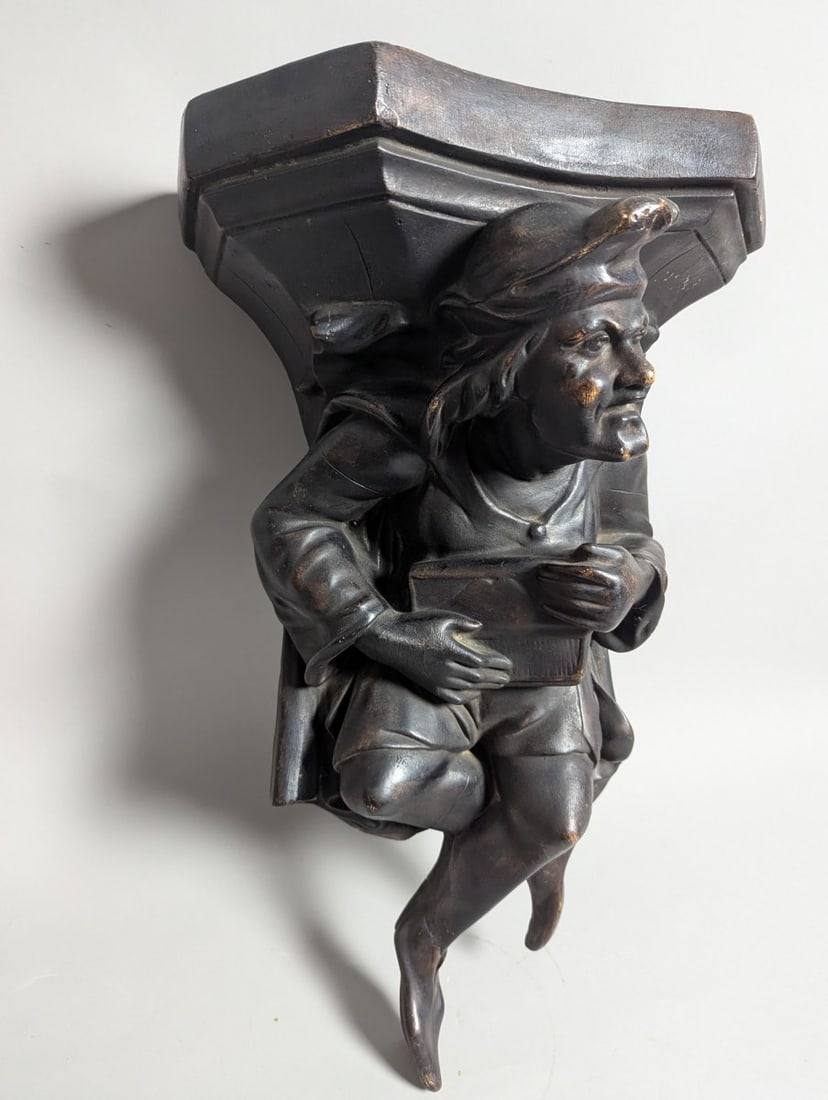 Gothic Revival Grotesque Figural Wall Bracket Corbel Vintage Home Decor - 3