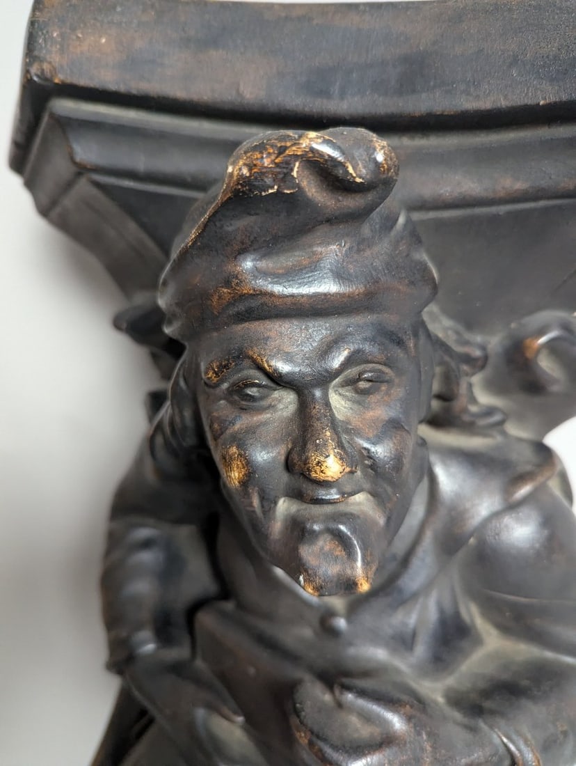 Gothic Revival Grotesque Figural Wall Bracket Corbel Vintage Home Decor - 4