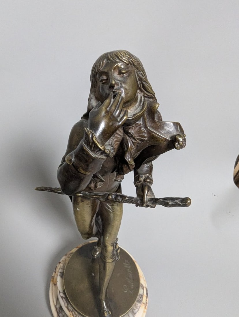 Bronze Sculpture Le Siffleur The Whistler by Alfred Lalouette Decorative Art Piece - 2