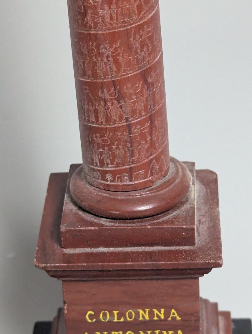 Grand Tour Souvenir Model of the Column of Marcus Aurelius Antique Decorative Object - 4