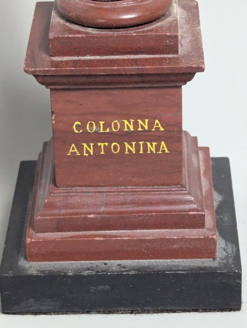 Grand Tour Souvenir Model of the Column of Marcus Aurelius Antique Decorative Object - 5