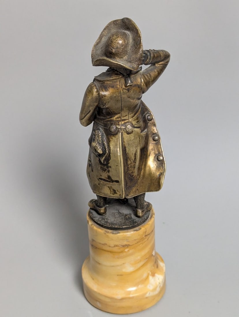 Austrian-Style Bronze Figure of a Man on Marble Base Vintage Decorative Art - 3