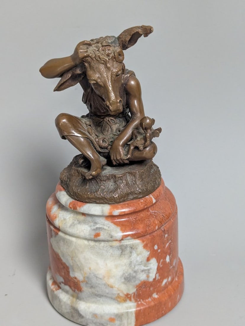 Bronze Figure L'Ane et le petit Amour by Albert-Ernest Carrier-Belleuse Sculpture: **Important** Please read below description on how to avoid high shipping costs. Discover the beauty of this striking sculpture, standing 7 high and 4 diameter, depicting 'L'Ã‚ne et le peti