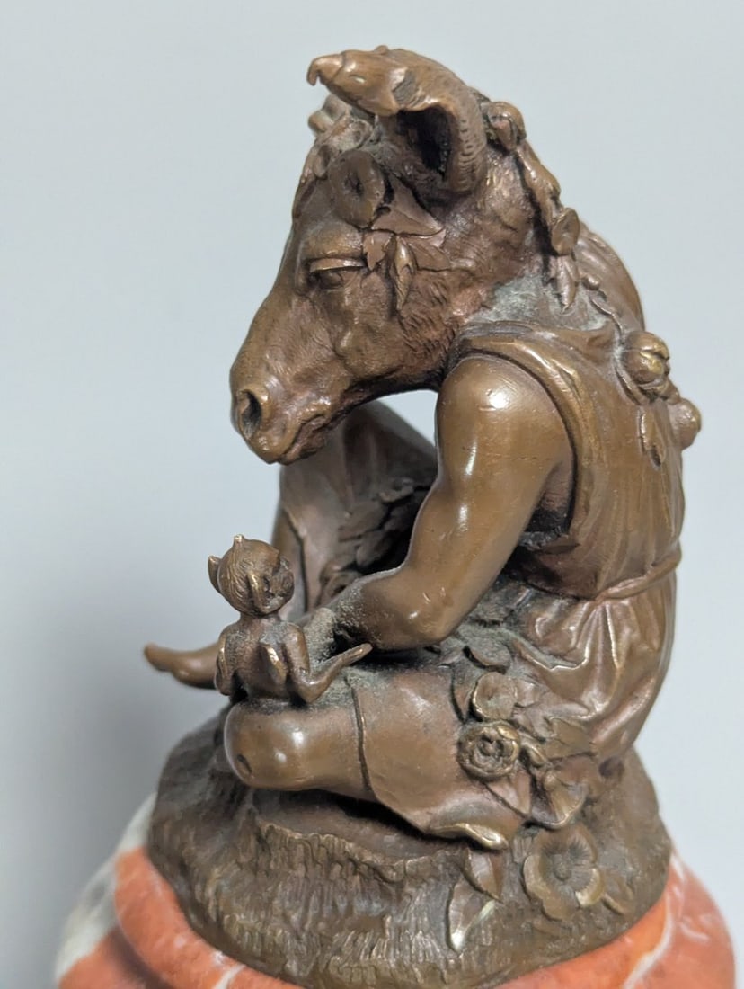 Bronze Figure L'Ane et le petit Amour by Albert-Ernest Carrier-Belleuse Sculpture - 3