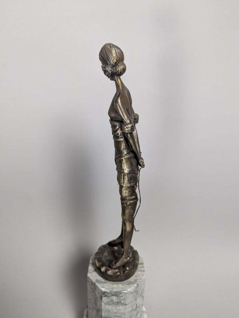 Art Deco Captured Bird Sculpture After Josef Lorenzl Stunning Vintage Collectible - 4