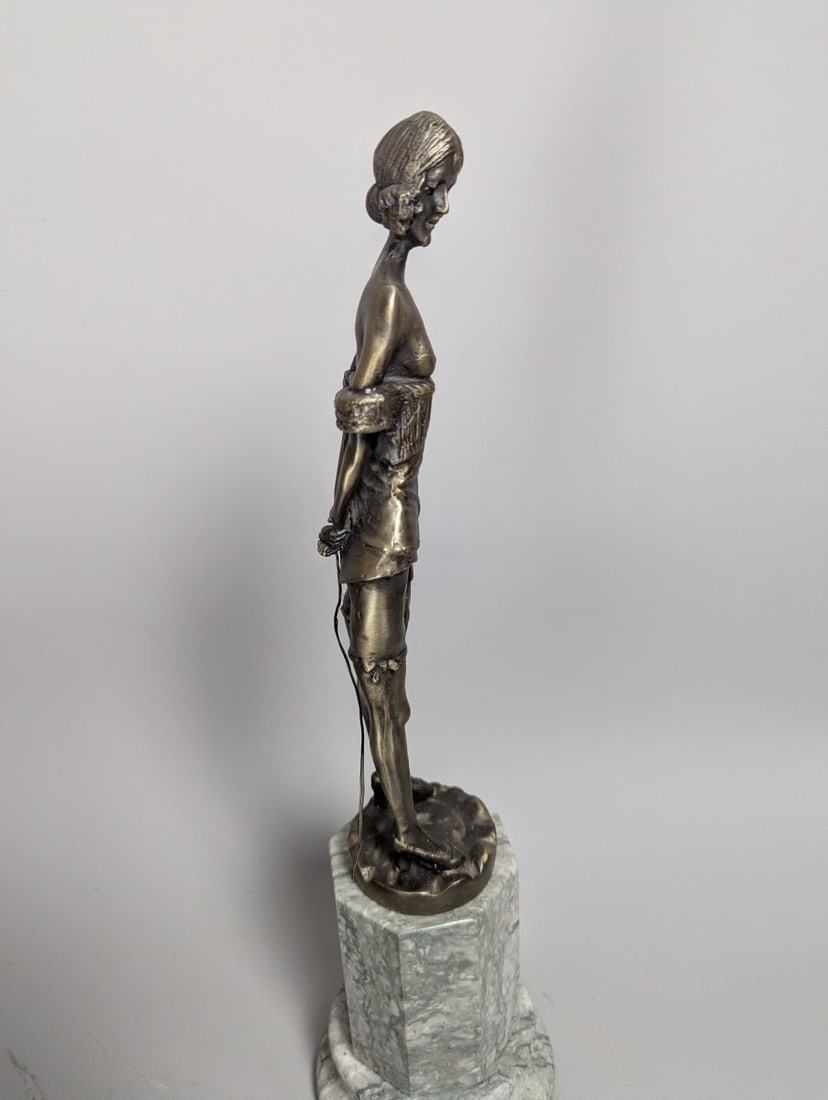 Art Deco Captured Bird Sculpture After Josef Lorenzl Stunning Vintage Collectible - 6