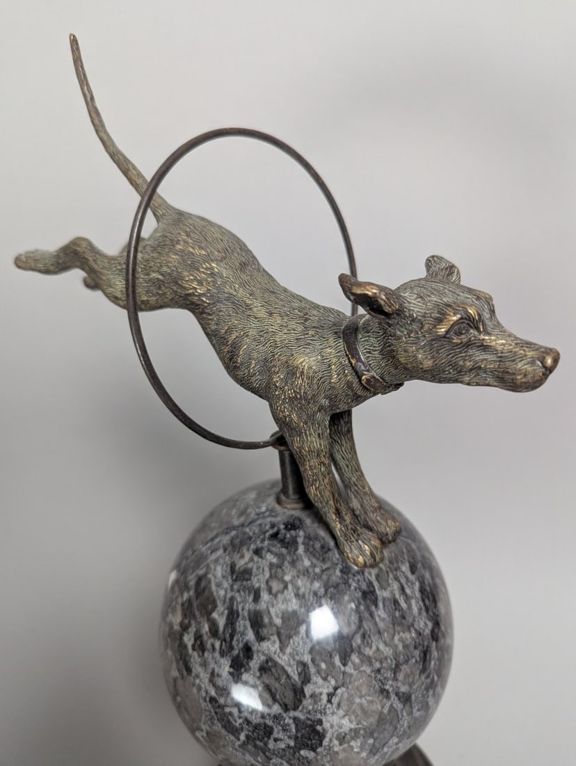Art Deco Style Dog Sculpture on Marble Base - Terrific Collectible Home Decor - 2
