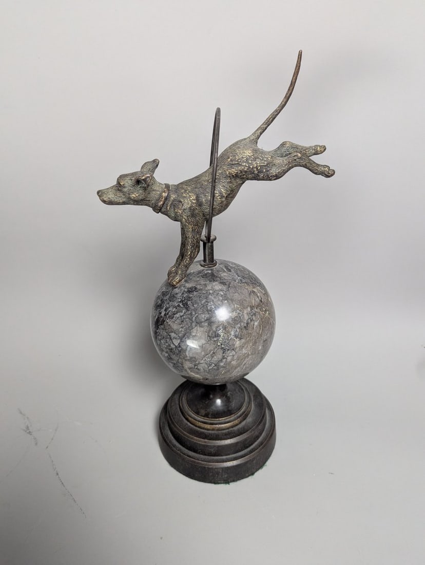 Art Deco Style Dog Sculpture on Marble Base - Terrific Collectible Home Decor - 4