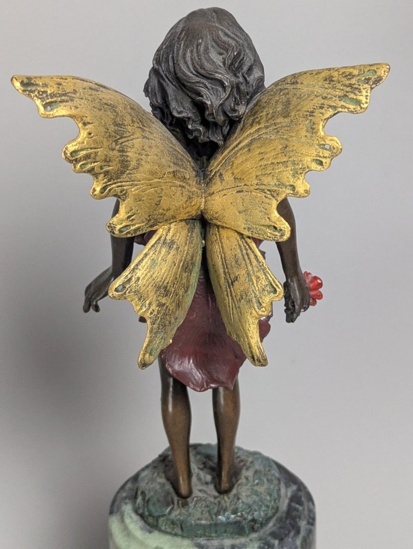 Milo Cold-Painted Bronze Fairy Sculpture Decorative Art Nouveau Style Collectible - 4