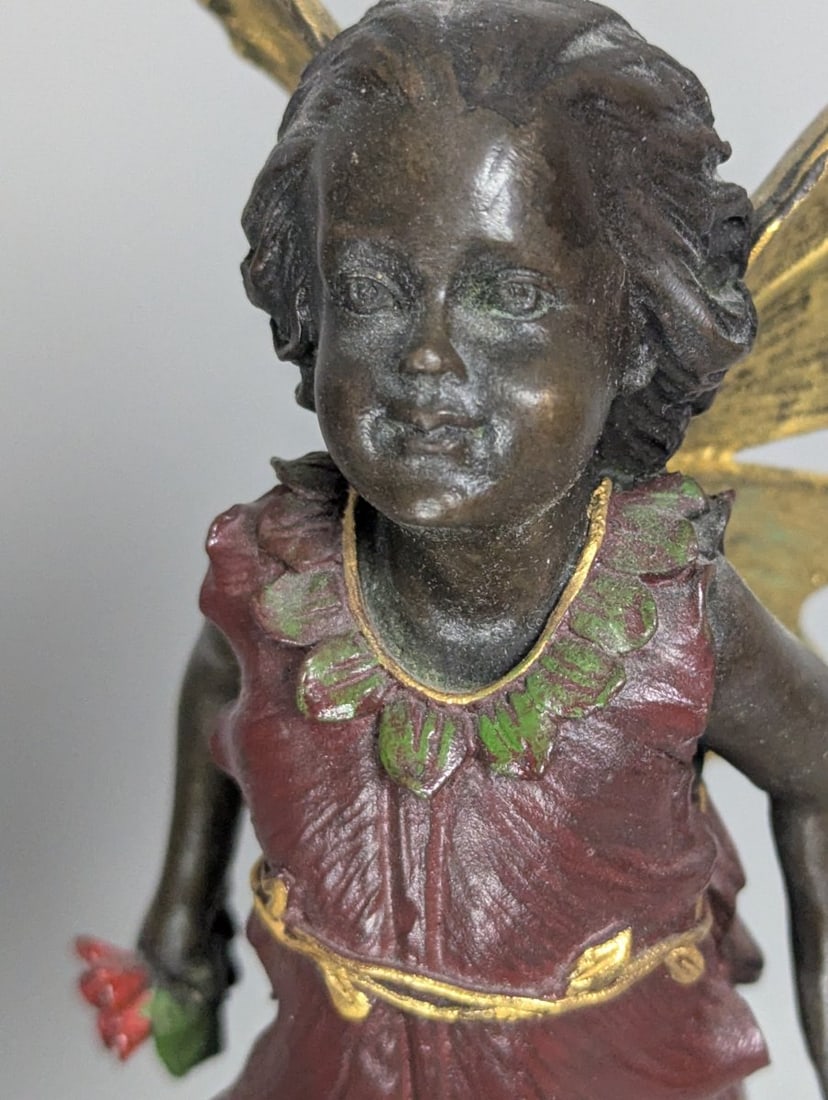 Milo Cold-Painted Bronze Fairy Sculpture Decorative Art Nouveau Style Collectible - 6