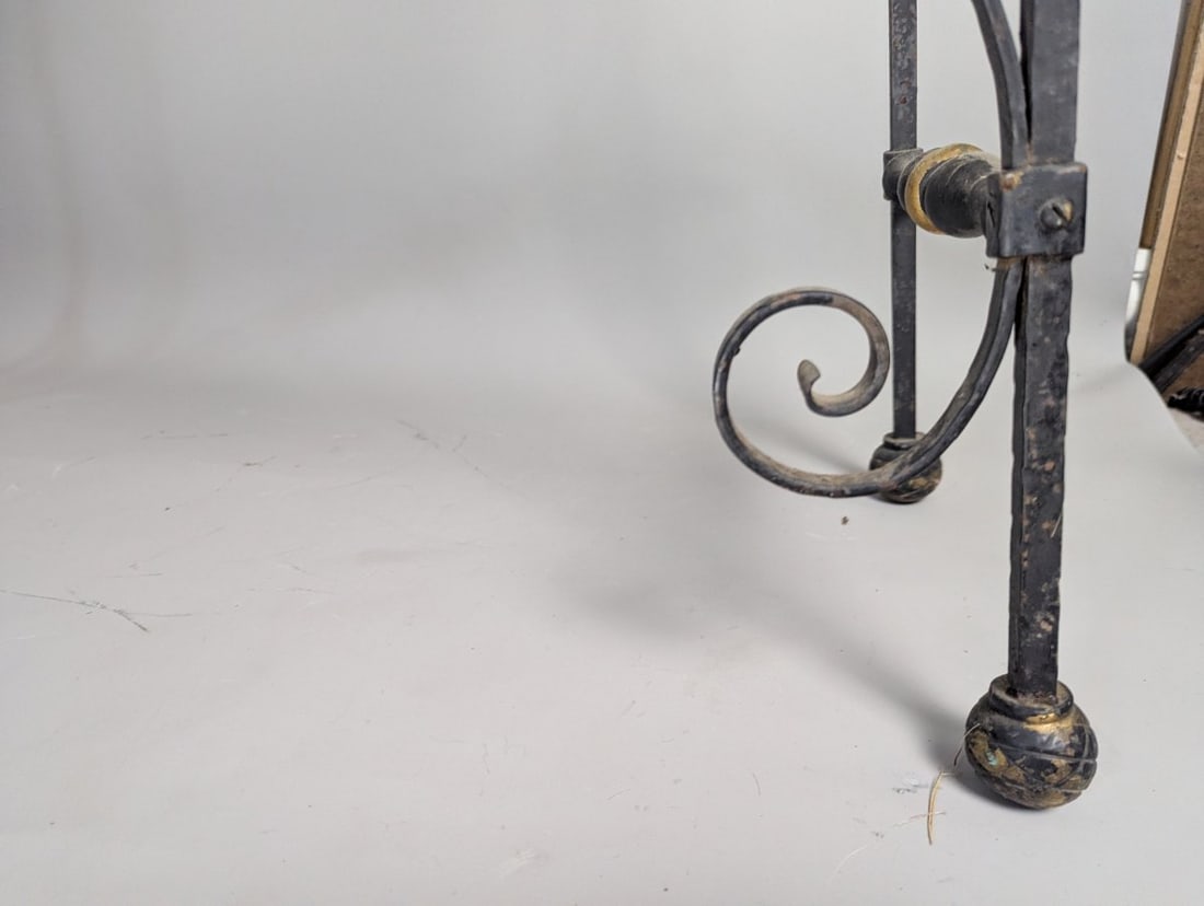 Antique Neoclassical Style Wrought Iron and Marble Console Table for Chic Home Decor - 8