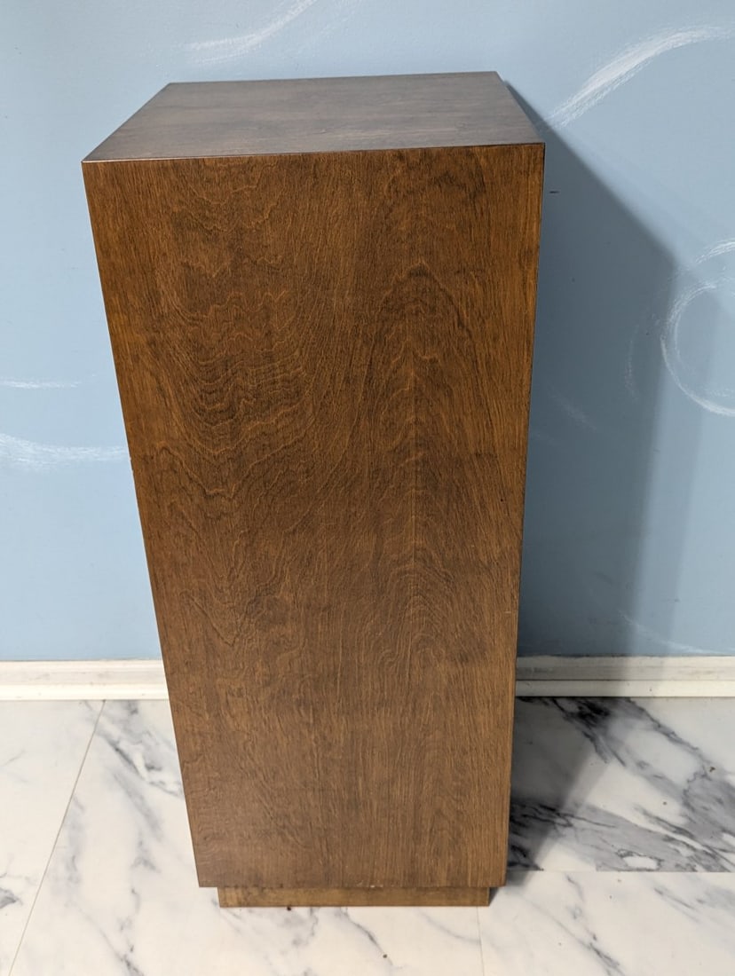 Modern Wood Veneer Display Pedestal for Art and Decor, Stylish and Versatile Stand (1 of 5)
