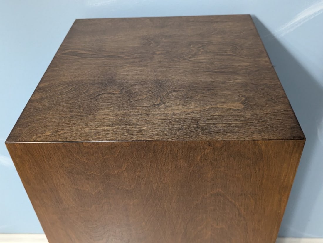 Modern Wood Veneer Display Pedestal for Art and Decor, Stylish and Versatile Stand - 4