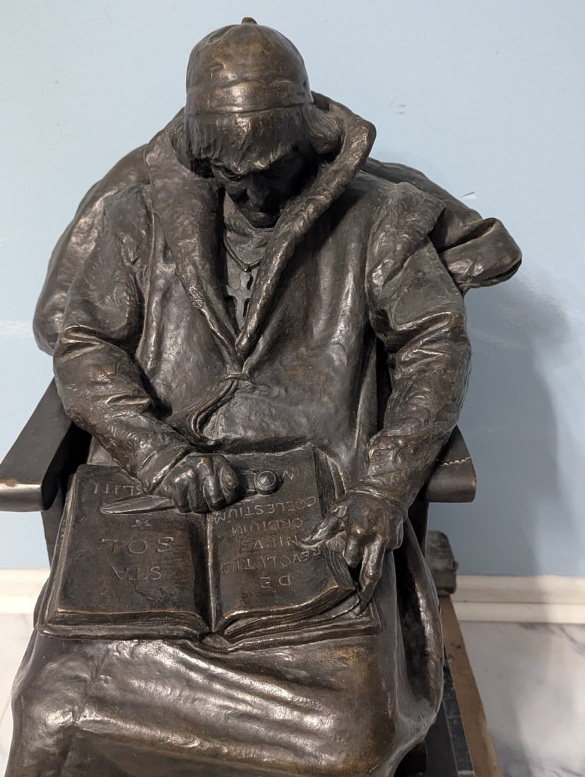 Bronze Sculpture of Nicolaus Copernicus by Teodor Rygier Historical Collectible 1893 - 2
