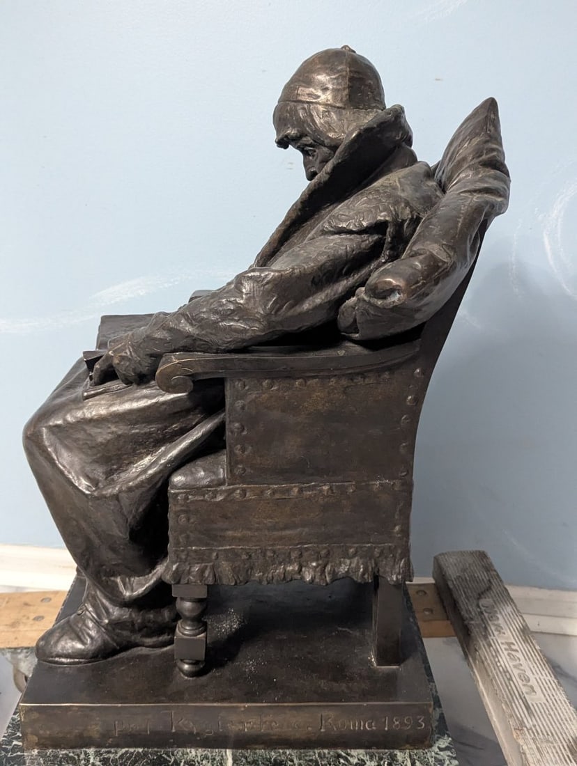 Bronze Sculpture of Nicolaus Copernicus by Teodor Rygier Historical Collectible 1893 - 8