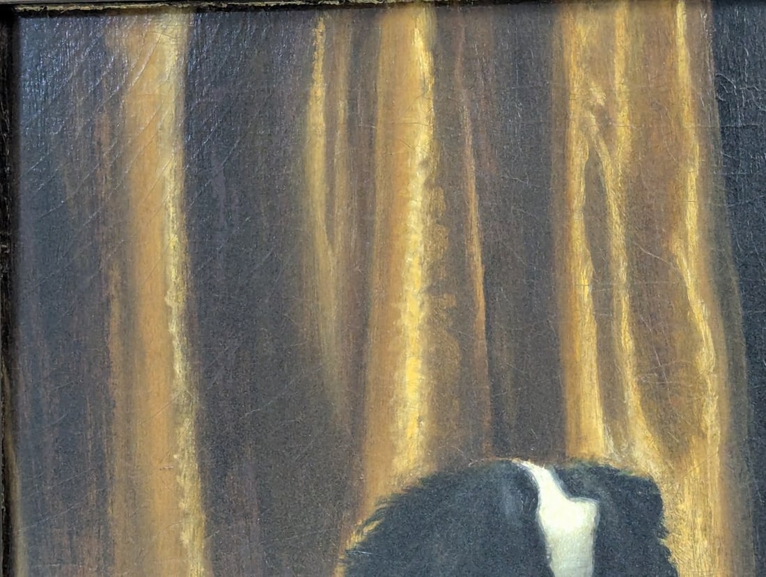 Alexander Pope Japanese Chin Oil Painting Crystal Ball Listed Artist Signed - 2