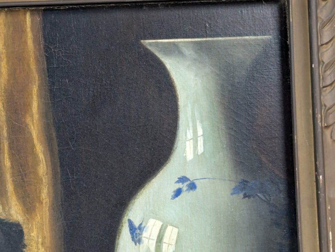 Alexander Pope Japanese Chin Oil Painting Crystal Ball Listed Artist Signed - 3